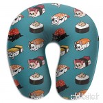 Travel Pillow Sushi Frenchie Memory Foam U Neck Pillow for Lightweight Support in Airplane Car Train Bus - B07VD3TN2C